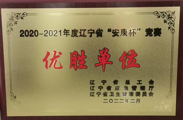 水務(wù)集團(tuán)榮獲2020-2021年度遼寧省“安康杯”競(jìng)賽優(yōu)勝單位